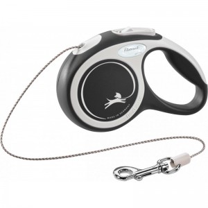 Flexi New Comfort avec cordon de 3 m | Max 8 kg | Laisse avec enrouleur chien et chat