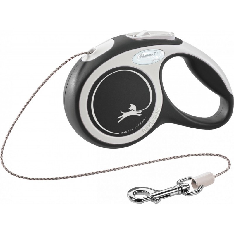 Flexi New Comfort avec cordon de 3 m | Max 8 kg | Laisse avec enrouleur chien et chat
