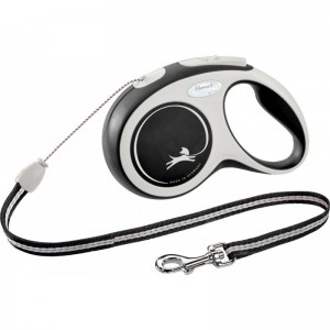 Flexi New Comfort avec cordon de 3 m | Max 8 kg | Laisse avec enrouleur chien et chat