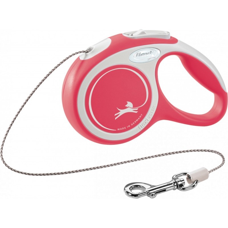 Flexi New Comfort avec cordon de 3 m | Max 8 kg | Laisse avec enrouleur chien et chat