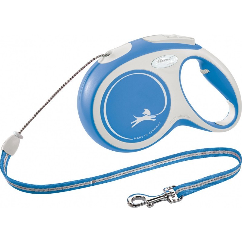 Flexi New Comfort avec cordon de 3 m | Max 8 kg | Laisse avec enrouleur chien et chat