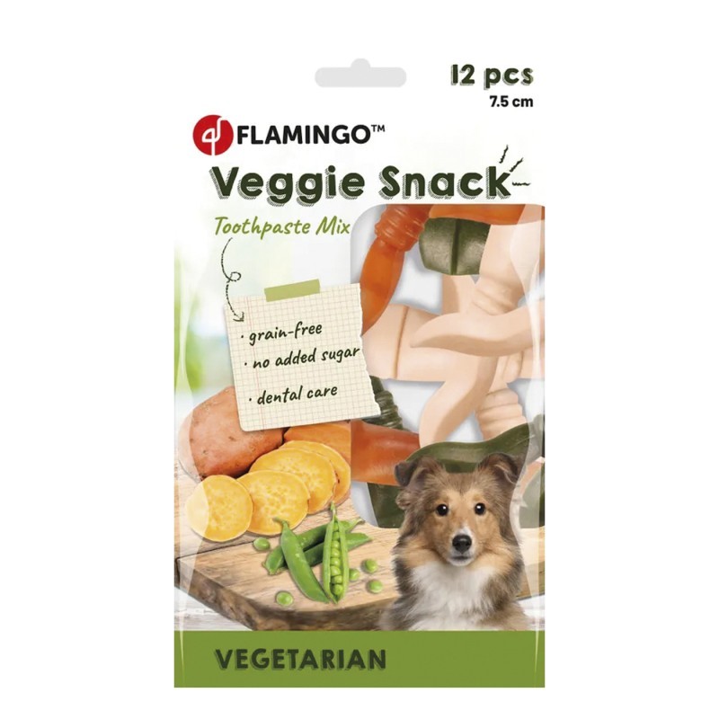 Sachet de barres pour chien végétales Tubes de dentifrice Mix sans gluten
