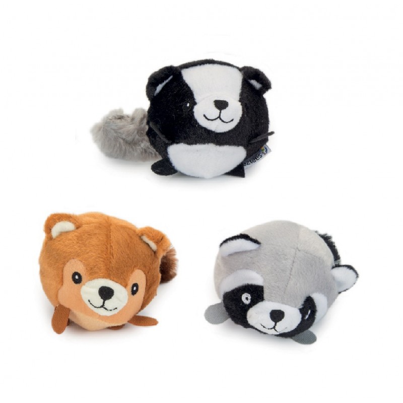 Beeztees | Chien | Peluche animaux tête ronde sonore de 10 cm
