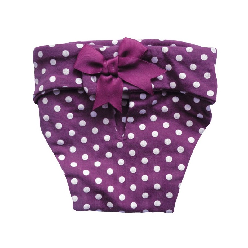 Camon | Chien | Culotte hygiène fantaisie mauve à pois blancs