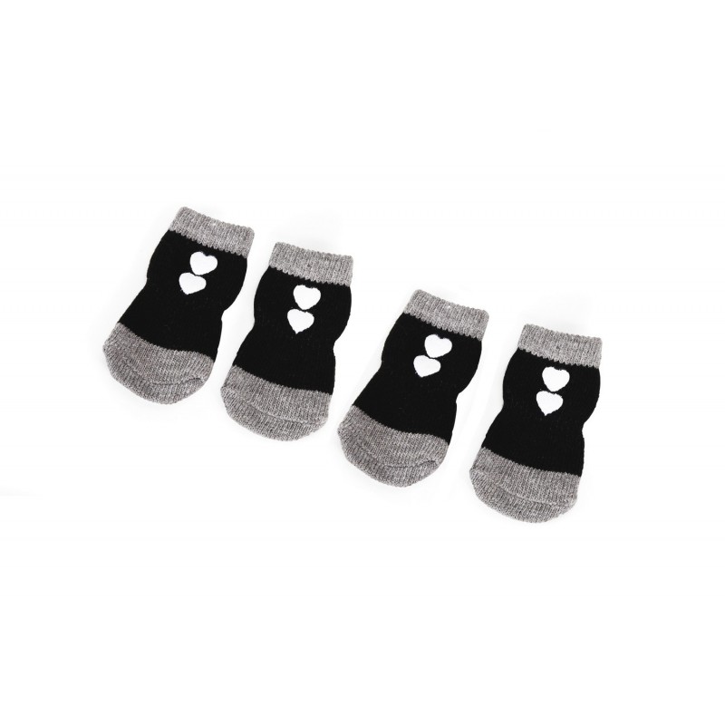Camon | Chaussettes antiglisses noires pour chien