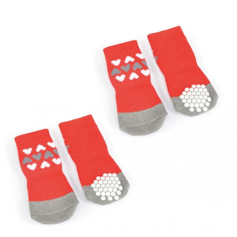Camon | Chien | Chaussettes rouges antiglisses