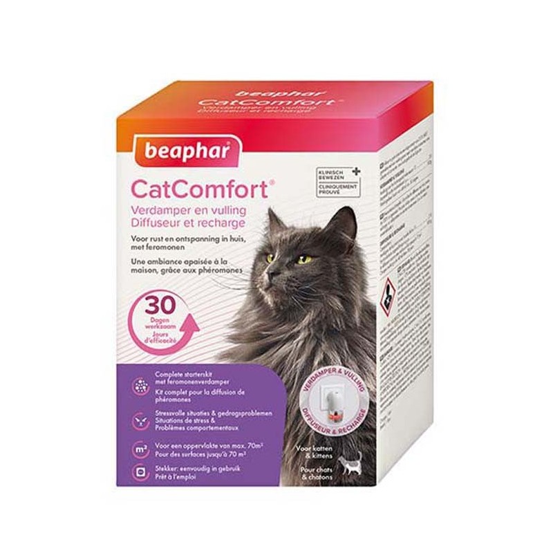 Diffuseur avec recharge aux phéromones apaisants, anti-stress chat et chaton CatComfort | Beaphar