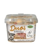Boite de petites friandises pour chien coeurs fourrés au poulet et à l'agneau DUOS