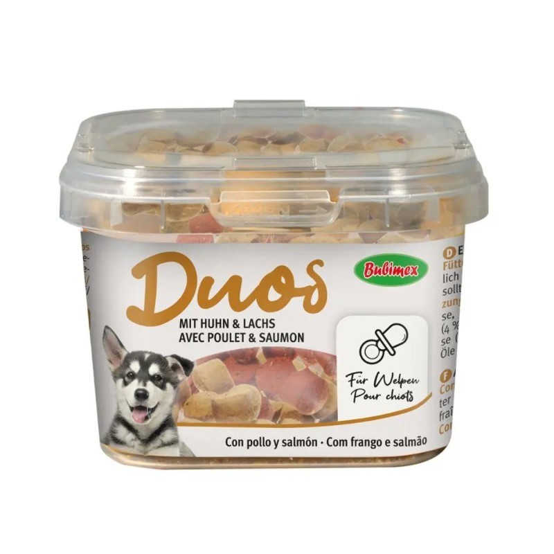 Boite de petites friandises pour chien coeurs fourrés au poulet et à l'agneau DUOS