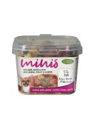 Boite de petites friandises pour chien os au poulet, au saumon et à l'agneau MINI