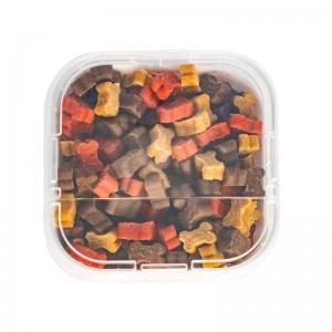 Boite de petites friandises pour chien os au poulet, au saumon et à l'agneau MINI