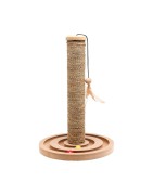 Griffoir chat avec socle en bois boulier et jouet suspendu