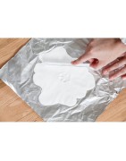 Double cadre photo & empreinte de patte en plâtre | Bois foncé