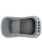 Baignoire polyéthylène grise sur châssis électrique pour lavage chien
