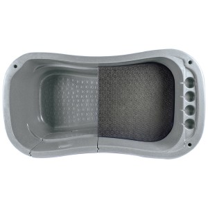 Baignoire polyéthylène grise sur châssis électrique pour lavage chien
