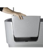 Baignoire polyéthylène grise sur châssis électrique pour lavage chien