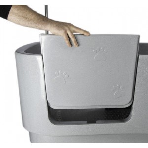 Baignoire polyéthylène grise sur châssis électrique pour lavage chien