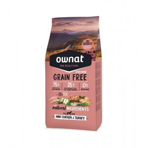 Ownat | Chien | Croquette Sans Céréales PRIME MINI ADULTE Poulet et Dinde 3KG
