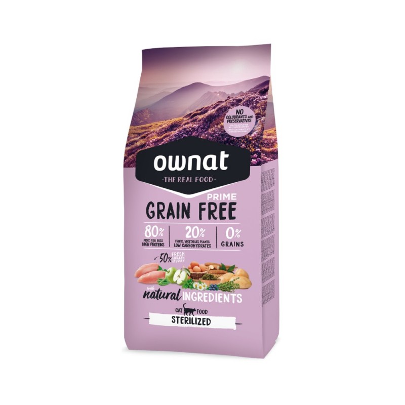 Ownat | Chat | Croquette Sans Céréales PRIME STERILIZED Poulet et Dinde
