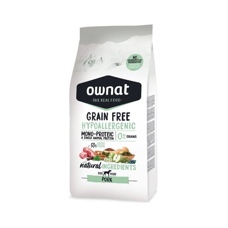 Ownat | Chien | Croquette Sans Céréales HYPOALLERGENIC au Porc