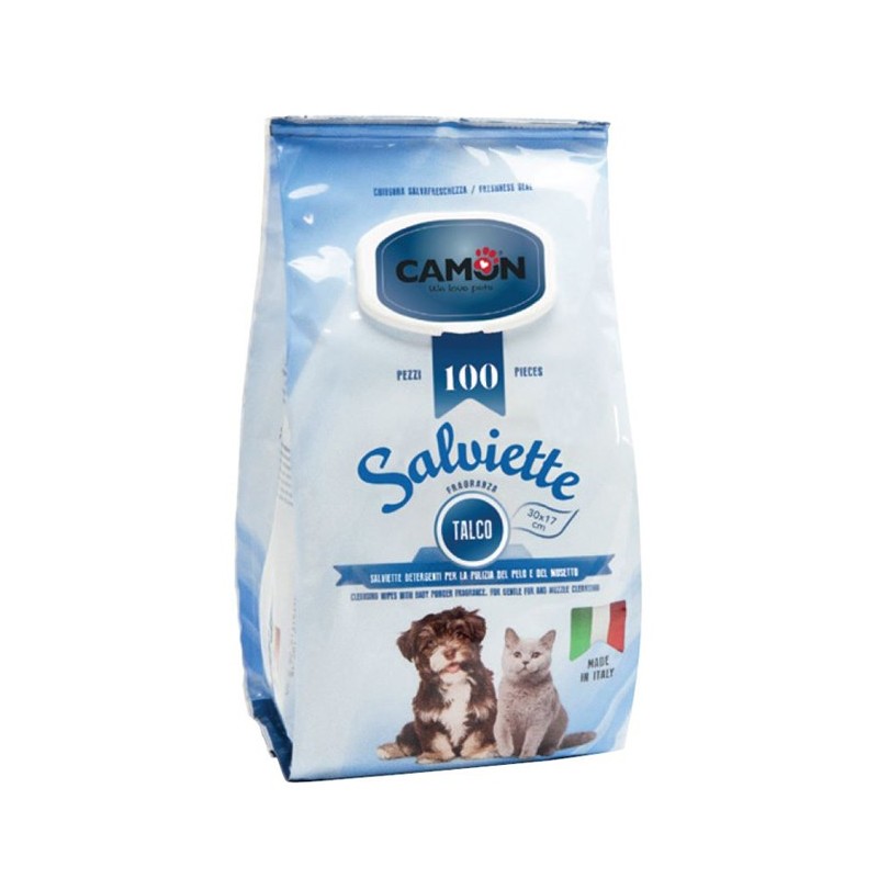 Sachet de 100 lingettes nettoyantes pour nettoyer rapidement votre chien ou votre chat