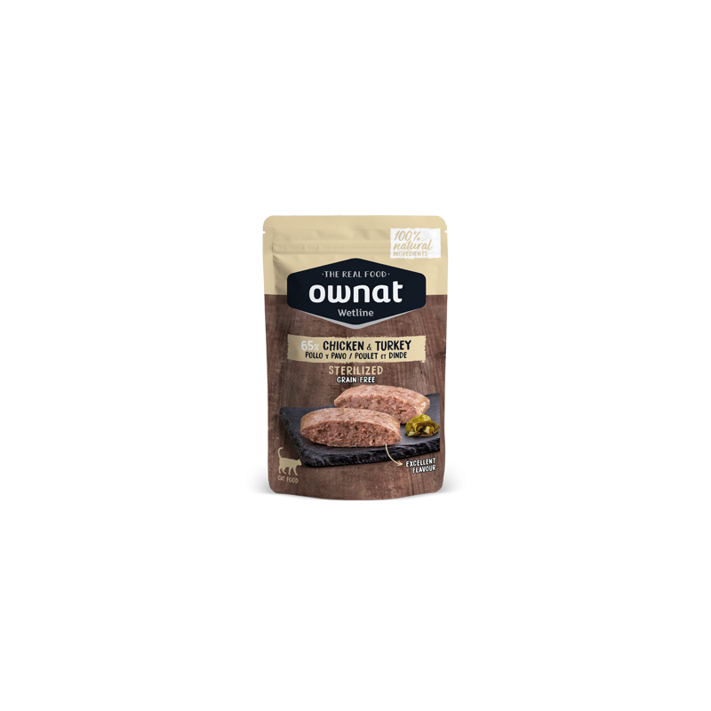 Ownat | Chat | Pâtée Wetline Poulet et Dinde Chat stérilisé 85 g