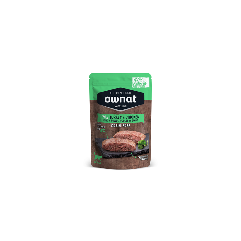 Ownat | Chat | Pâtée Wetline TURKEY/CHICKEN Sans Céréales 85 g