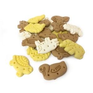 Sachet de 150g de biscuits pour chien en forme d'animaux - saveur lait 100 % végétal