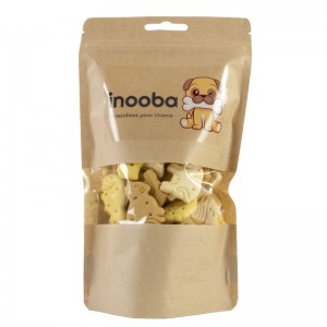 Sachet de 150g de biscuits pour chien en forme d'animaux - saveur lait 100 % végétal