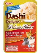 INABA Chat Dashi Delicate Flakes – Poulet, Thon & Saumon – 40 g