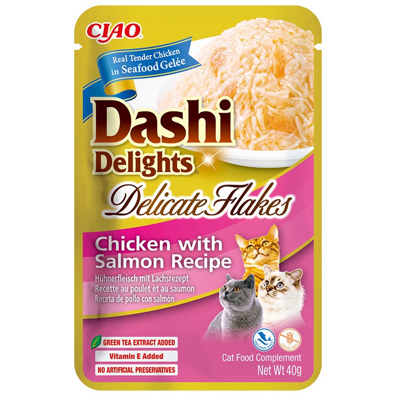 INABA Chat Dashi Delicate Flakes – Poulet & Saumon – 40 g