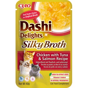INABA Chat Dashi Delights Silky Broth – Poulet, Thon & Saumon – 40 g