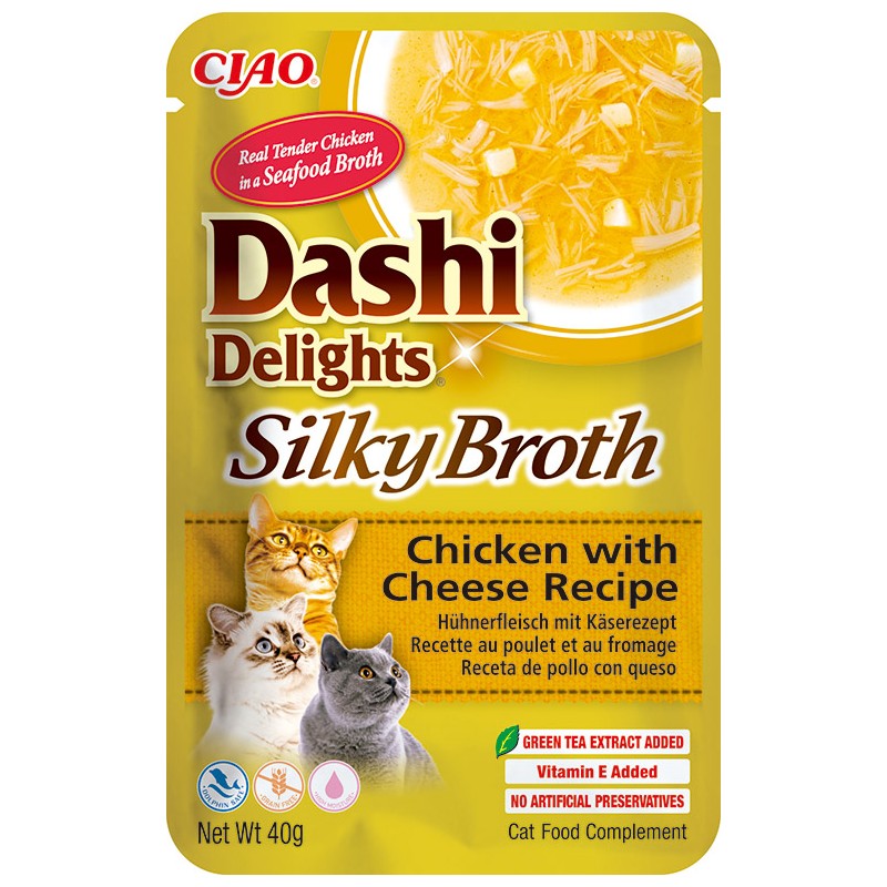 INABA Chat Dashi Delights Silky Broth – Poulet & Fromage – 40 g
