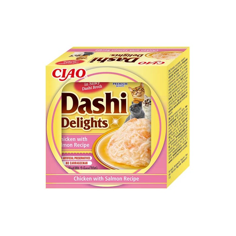 INABA Chat Dashi Delights – Poulet & Saumon – 70 g