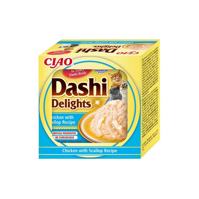 INABA Chat Dashi Delights – Poulet & Saint-Jacques – 70 g