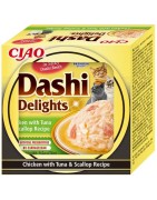 INABA Chat Dashi Delights – Poulet, Thon & Saint-Jacques – 70 g