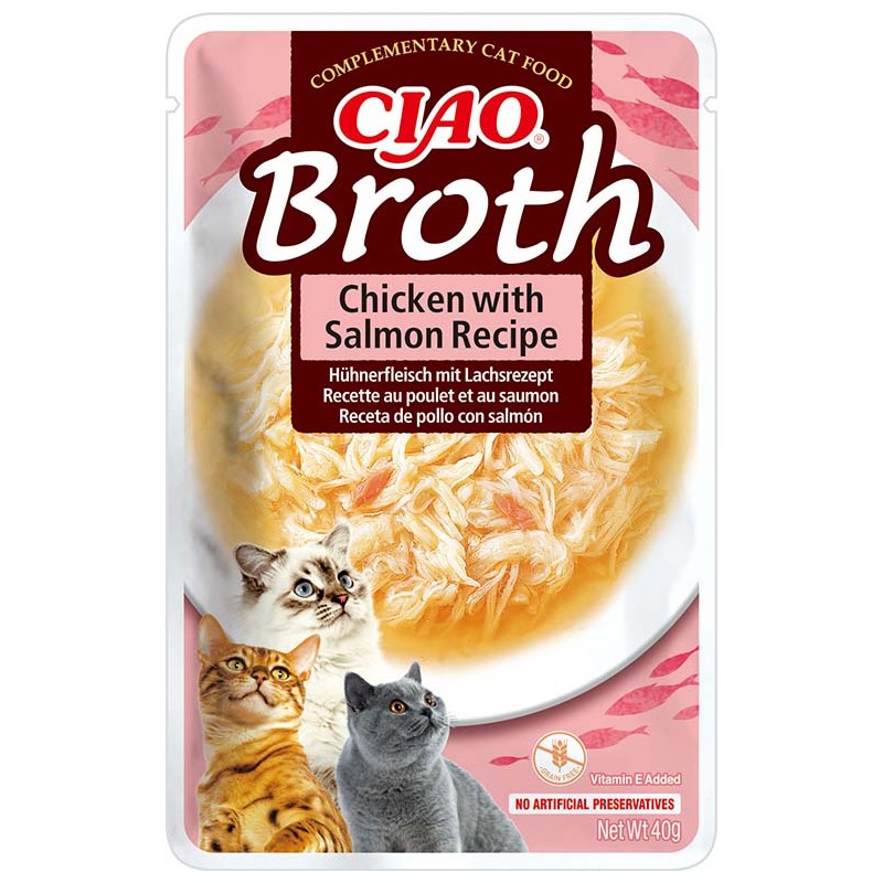 INABA Chat Ciao Broth – Poulet & Saumon – 40 g