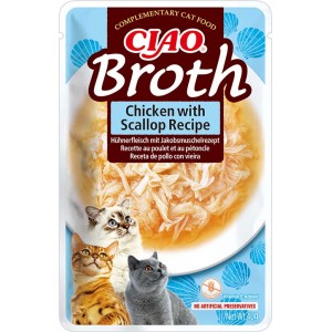 INABA Chat Ciao Broth – Poulet & Saint-Jacques – 40 g