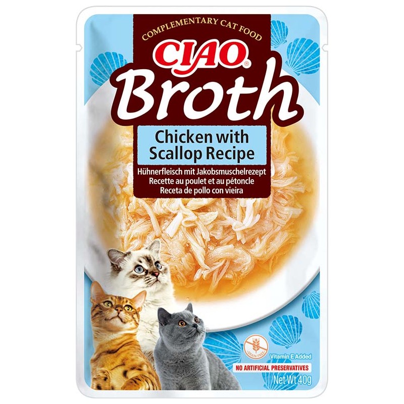 INABA Chat Ciao Broth – Poulet & Saint-Jacques – 40 g