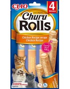 INABA Chat Churu Rolls – Wrap Poulet & Poulet – Pack de 4 – 40 g