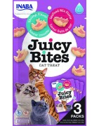 INABA Chat Juicy Bites – Crevette & Fruits de Mer – Pack de 3 – 33,9 g