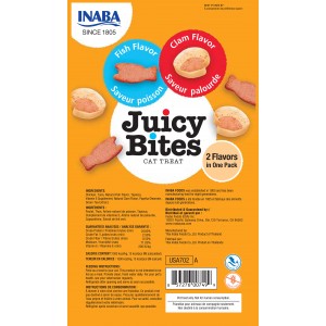 INABA Chat Juicy Bites – Poisson & Palourde – Pack de 3 – 33,9 g