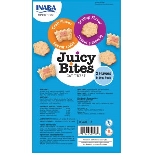 INABA Chat Juicy Bites – Saint-Jacques & Crabe – Pack de 3 – 33,9 g