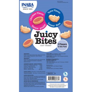 INABA Chat Juicy Bites – Thon & Poulet – Pack de 3 – 33,9 g