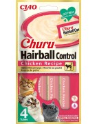 INABA Chat Churu Hairball Control – Poulet – Pack de 4 – 56 g