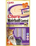 INABA Chat Churu Hairball Control – Thon – Pack de 4 – 56 g