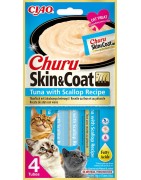 INABA Chat Churu Skin & Coat – Thon & Saint-Jacques – Pack de 4 – 56 g