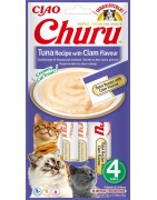 INABA Chat Churu – Thon Saveur Palourde – Pack de 4 – 56 g