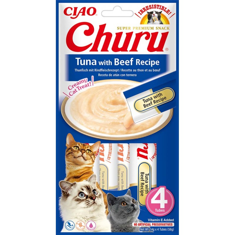 INABA Chat Churu – Thon Bœuf – Pack de 4 – 56 g