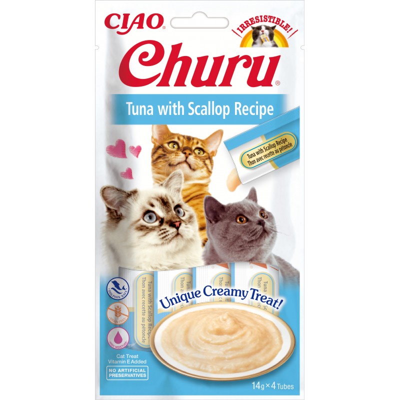 INABA Chat Churu – Thon Saint-Jacques – Pack de 4 – 56 g